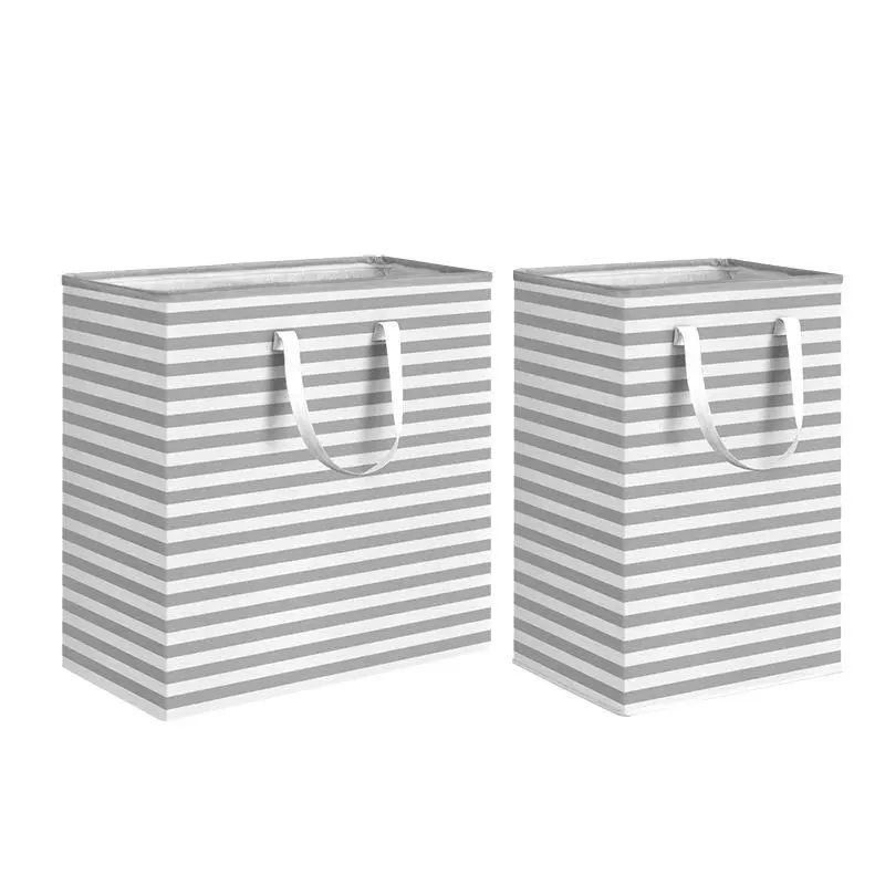 분리수거함 초대용량 빨래바구니 접이식 리빙박스 40 x 40 확장 30x60 스트라이프 저중량 A - 상세 이미지 5