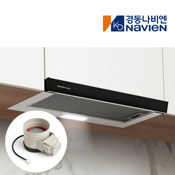 전국설치 600장 슬림형 레인지 후드 역류방지 전동댐퍼형 RGS150-06HAD 블랙 - 상품 이미지