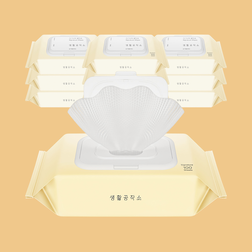 생활공작소 대용량물티슈 캡형 신생아 도톰한물티슈 아기 10팩