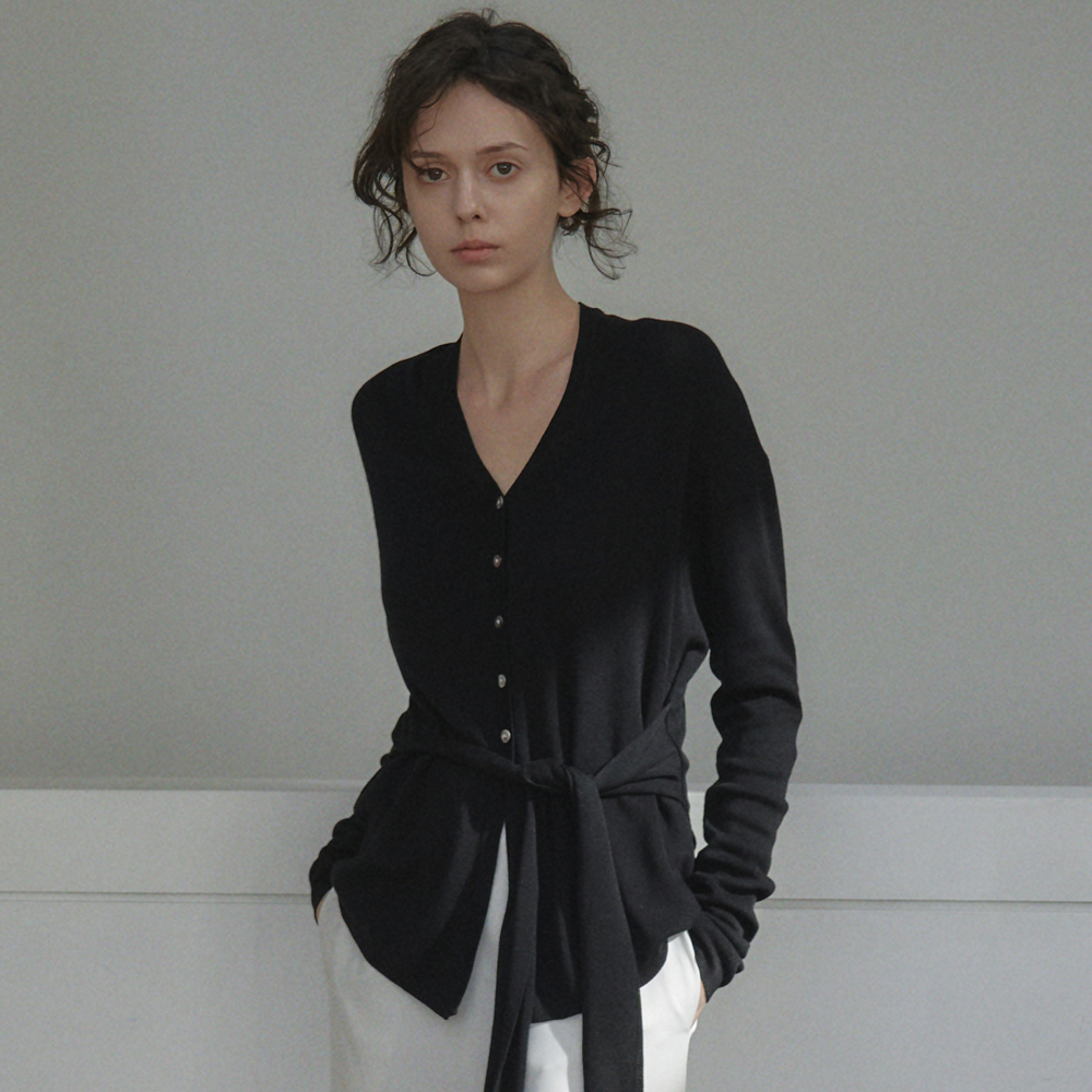 Serena Wrap Button Cardigan_3Color - 상세 이미지 2