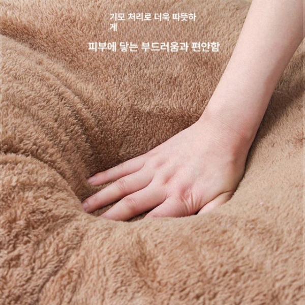따뜻한 텐트 강아지집 애견 고양이집 실내 동굴집 커튼 라이트브라운카멜 M 라이트브라운카멜 M - 상세 이미지 4