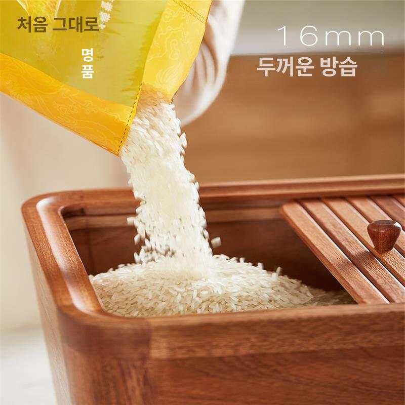 오동나무쌀통 인테리어 원목 밀폐형 방충 10kg 시각화 용량 방습 쌀독 - 상세 이미지 4