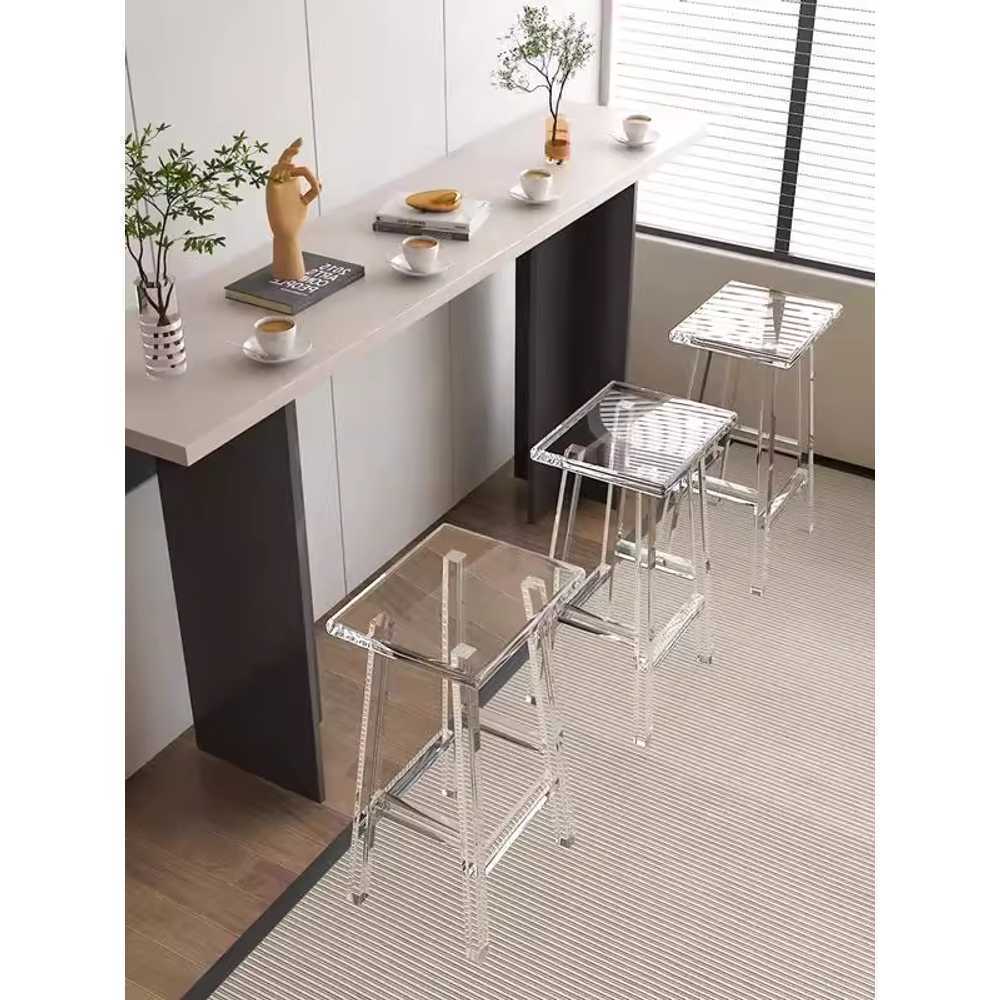 아크릴 바 의자 가정용 투명 용 아일랜드 인테리어 체어 45cm - 상품 이미지