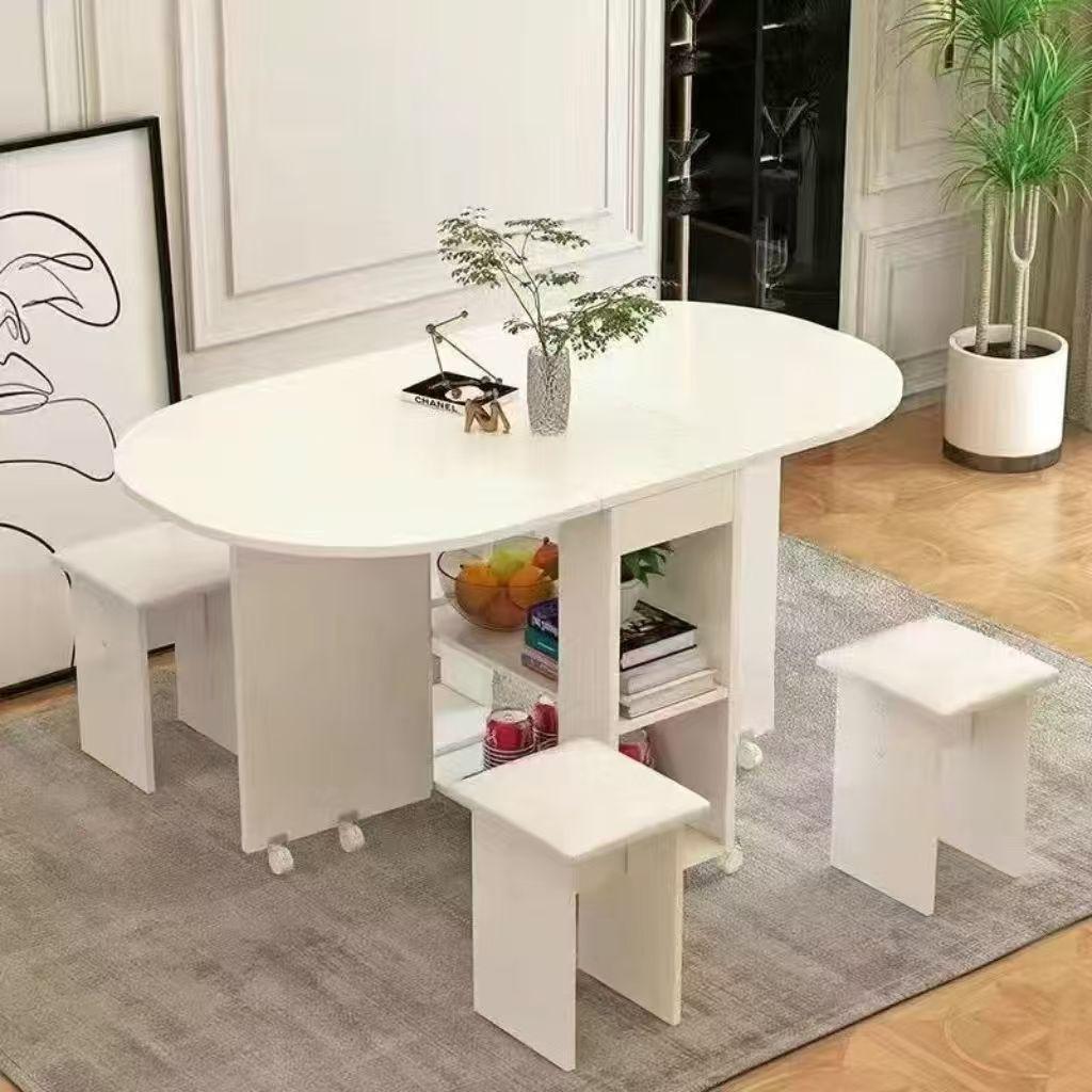 이동식 접이식 조리대 식탁 스툴 테이블 선반 보조 홈바 주방대 작업대 간이 - 상세 이미지 2