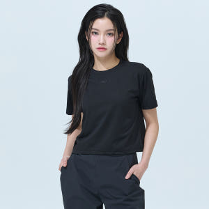 블랙몬스터핏 여성 소로나 심볼 크롭 숏슬리브 상의 반팔 티셔츠 스탠다드핏... 착용 후기 | 사이즈/핏 총정리 - 상품 이미지 3