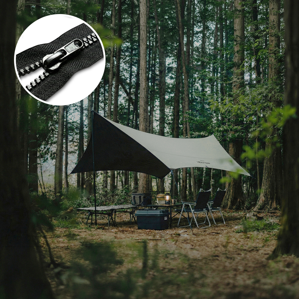 벤딕트 헥사 타프 스크린 지퍼 그늘막 썬쉐이드 실타프 블랙코팅 캠핑 210D 쉐이드 베이직 제품 이미지