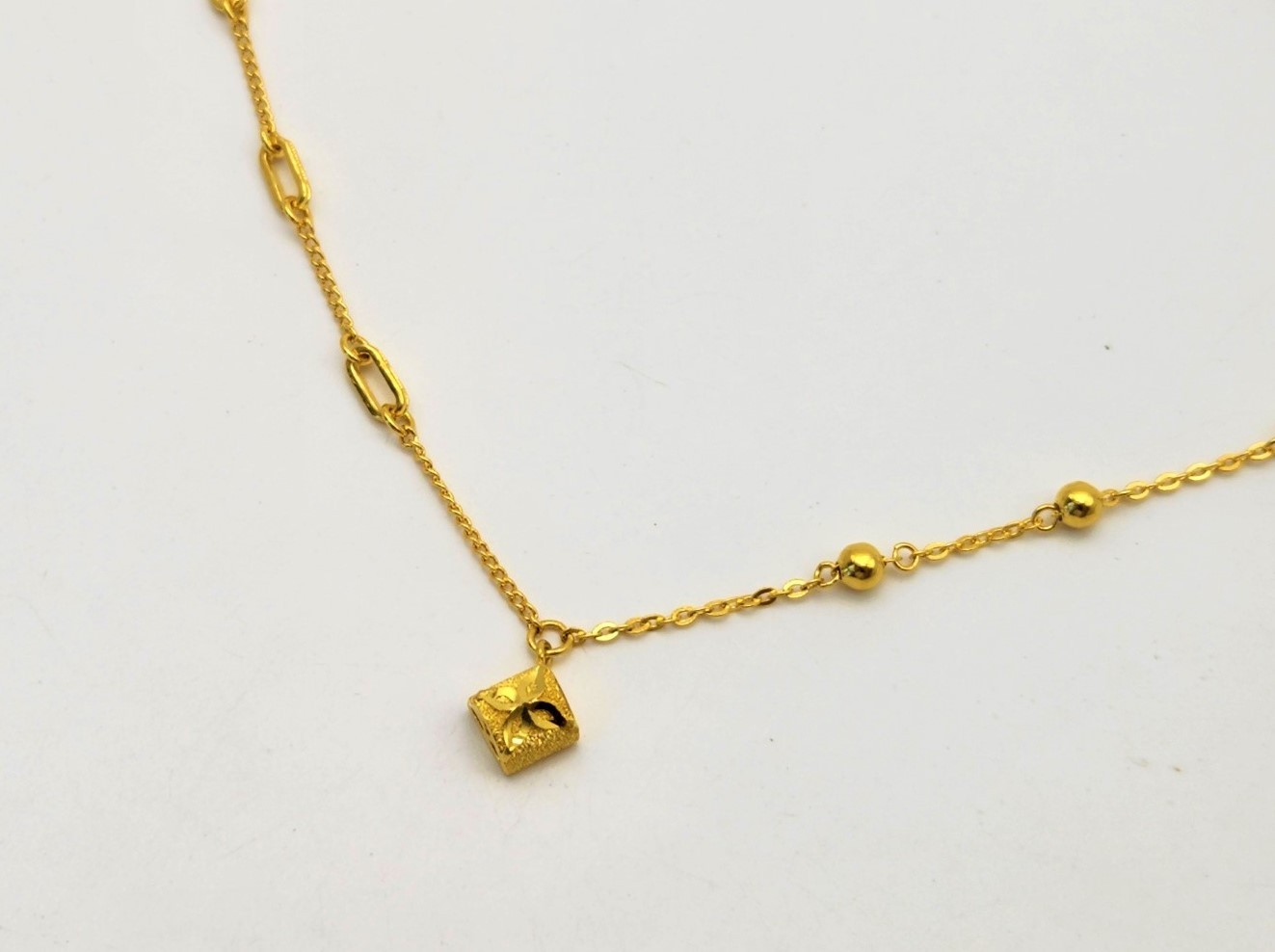 24K 순금 7.5g(2) KC399 여성 목걸이(18K 연결고리 장식) 이미지 8