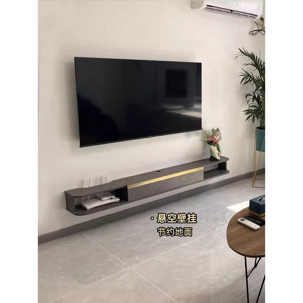 벽걸이 TV 다이 장선반 셋톱박스 받침대 모던 수납장 회색/1210x218x160mm 이미지 7