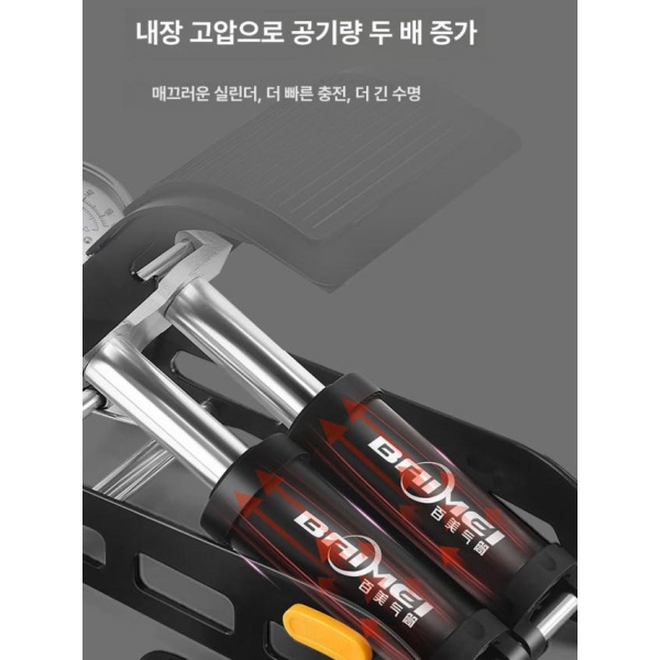 최강 튜브 밸브용 타이어 공기주입기 에어척 삽입형 금속 크로스빔 고압 단일 원터치 접이식 전기차 저압 단일 볼 전용 - 상세 이미지 4