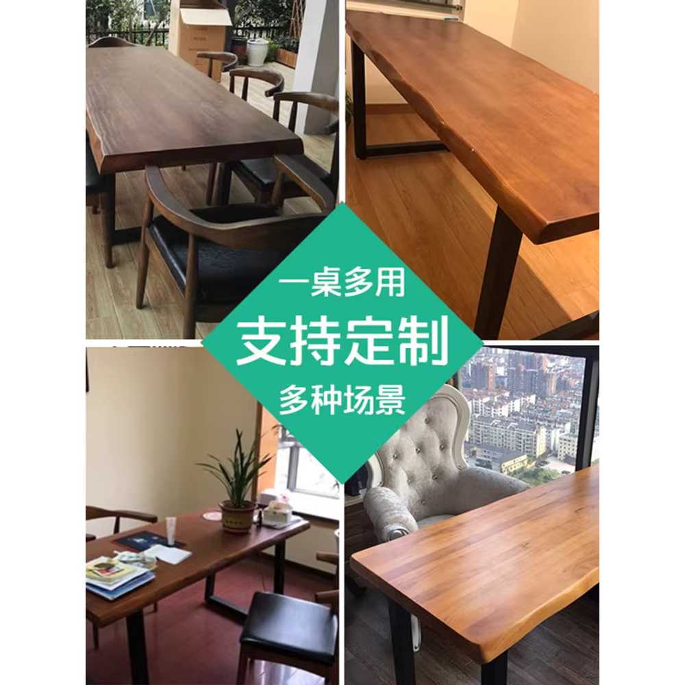 대형 우드슬랩 테이블 대판 원목 용 롱 상담 책상 가구 120x60 - 상세 이미지 5