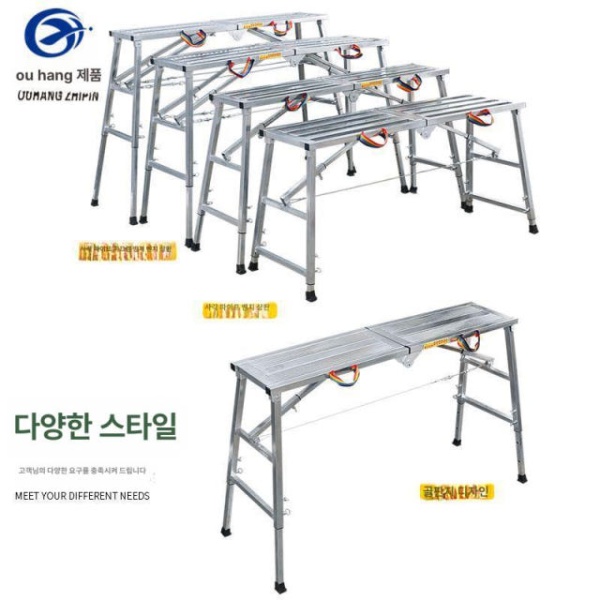 튼튼한 현장용 안전발판 철제 일자 도배다이 스텐파이프 작업발판 이중 이중로프 미끄럼 방지 200 40cm 단일 사각 튜브 100 30cm - 상세 이미지 3