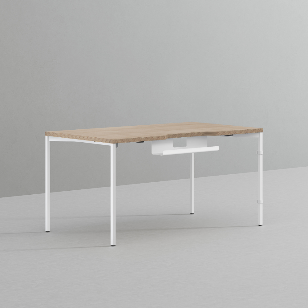 데스커 컴퓨터 책상 2.0 1400x800mm, 메이플+화이트 - 상품 이미지
