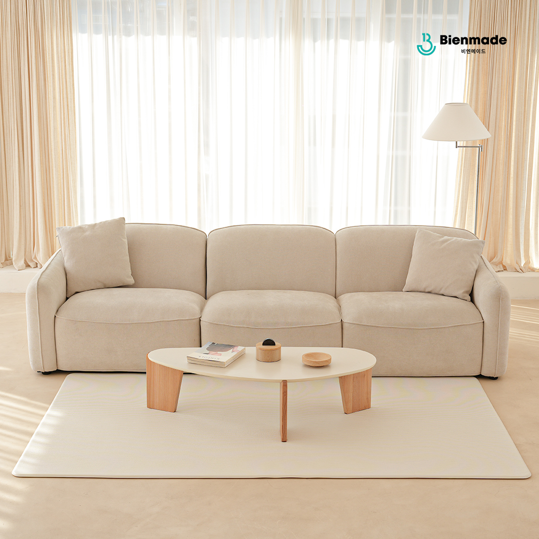 비엔메이드 디어 PVC 매트 유아 놀이방 거실 복도 논슬립 오트밀샌드 1.4cmx140x180