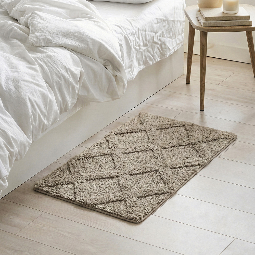 릴리프 다이아 도톰한 순면 욕실 발매트 세탁가능 북유럽 감성 매트