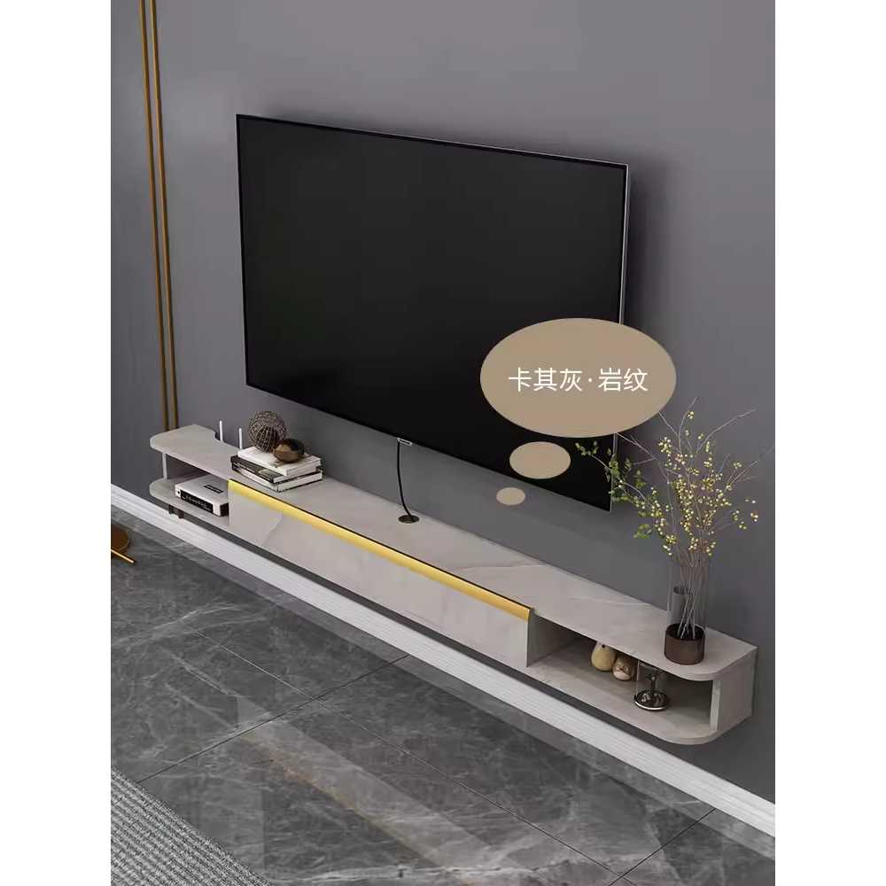 벽걸이 TV 다이 장선반 셋톱박스 받침대 모던 수납장 회색/1210x218x160mm - 상세 이미지 4