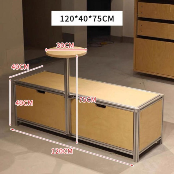 모던 자작나무 나무의자 긴 벤치 북유럽 인더스트리얼 거실 휴게실 이중 원형 테이블 180 x 40x40 긴 벤치 단일 원형 테이블 160 x 4 - 상세 이미지 4