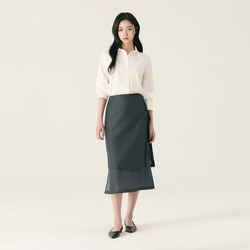 로엠 레이어드 리본 롱스커트 RMWHG23R12