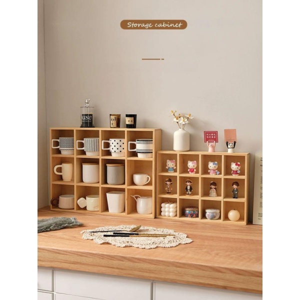 고급 와인바 진열장 하이볼잔 보관 트럼펫 유리컵 위스키 수납장 소형 12칸 내추럴우드 소형 12칸 - 상품 이미지