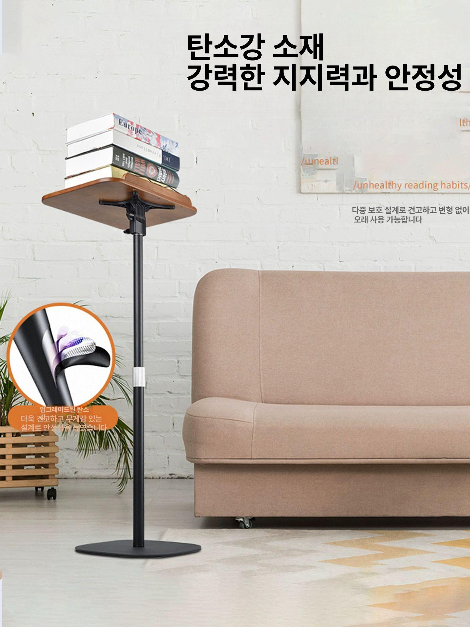 스탠딩 거치대 각도조절 발표테이블 북스탠드 PPT 발표 화이트 원목 50 - 130cm - 상세 이미지 4