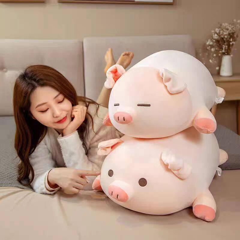모찌인형 돼지 봉제 생일선물 수면 대왕 둥근 눈 누운 돼지 80cm - 상세 이미지 2
