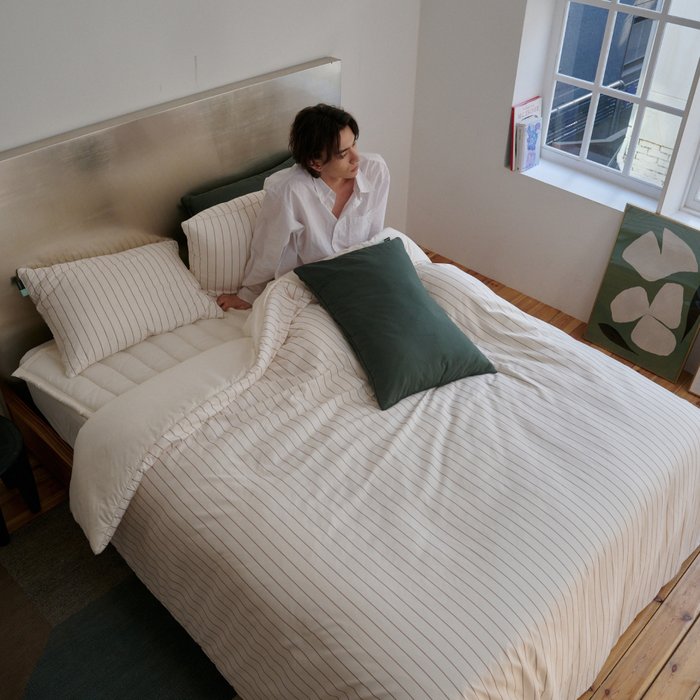 알러지케어 NEW 필굿 컴포트웰 플러스 사계절 차렵이불 크림화이트패턴, SS (이불단품)