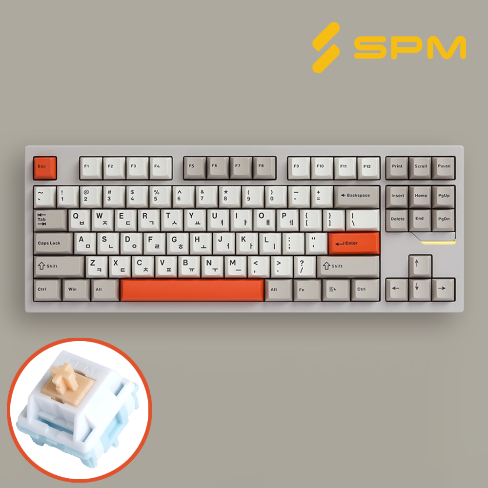 SPM 조약돌87 풀알루미늄 무선키보드 인더스트리얼, 저소음 목새 리니어축 - 상품 이미지
