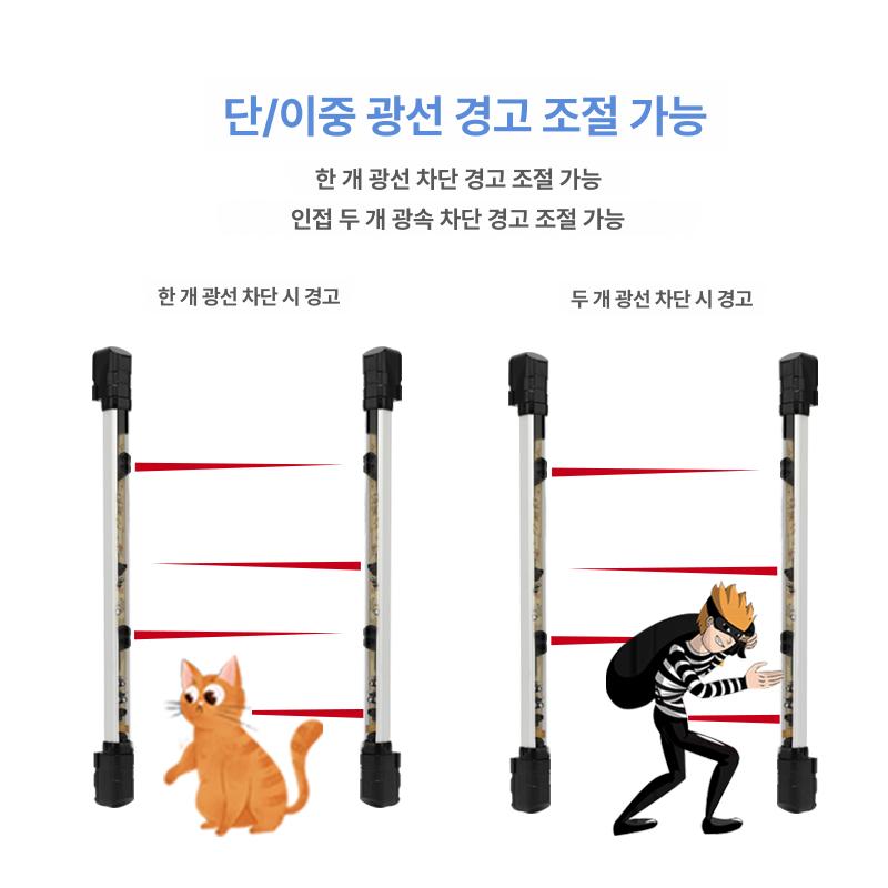 실외 적외선 감지기 센서 울타리 동작감지 도난 알람 4빔 10m - 상세 이미지 2