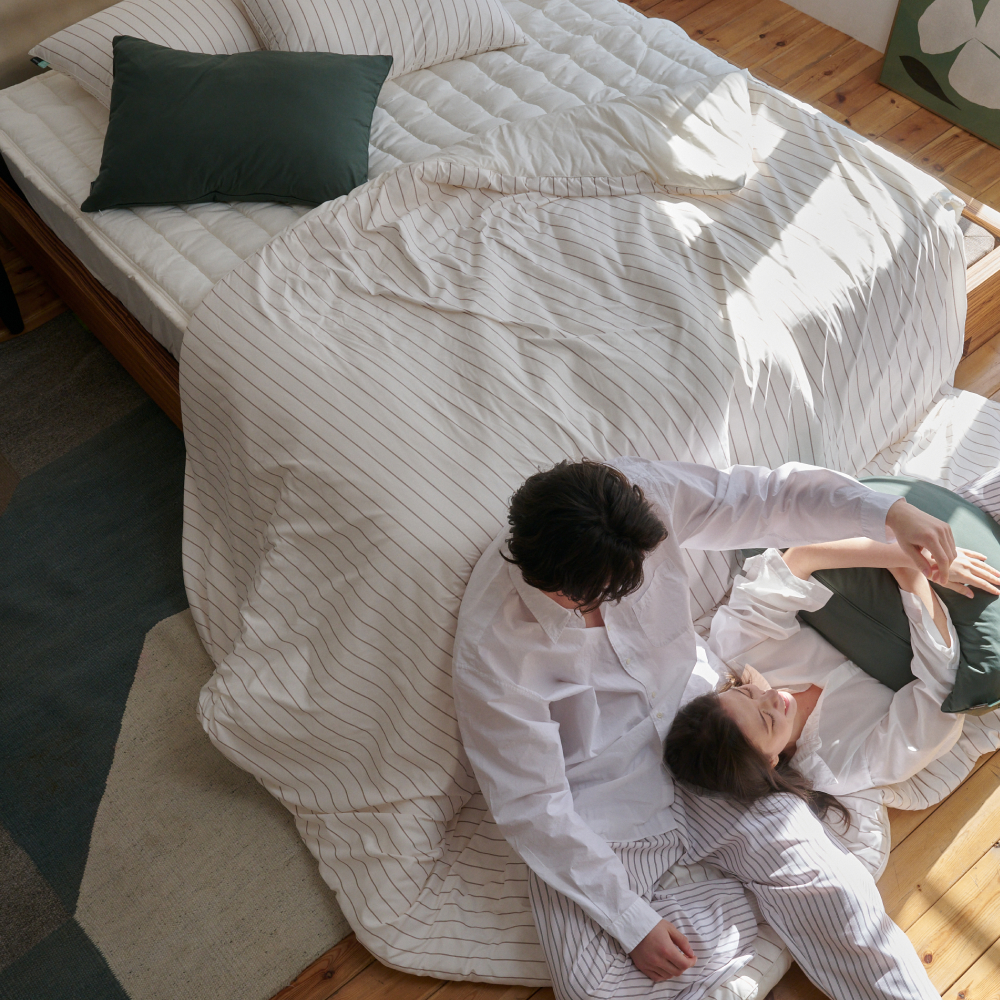 알러지케어 NEW 필굿 컴포트웰 플러스 사계절 차렵이불 크림화이트패턴, SS (이불단품)