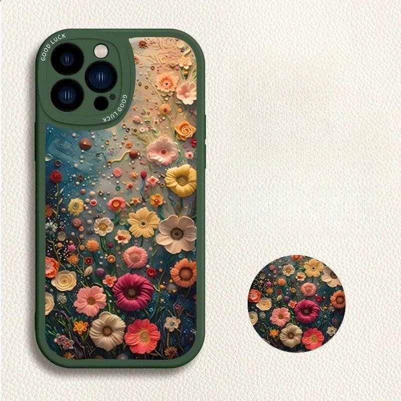 아이폰17프로맥스 보호 꽃밭 플라워케이스 다크 나이트 그린 iPhone 17 Pro Max - 상품 이미지