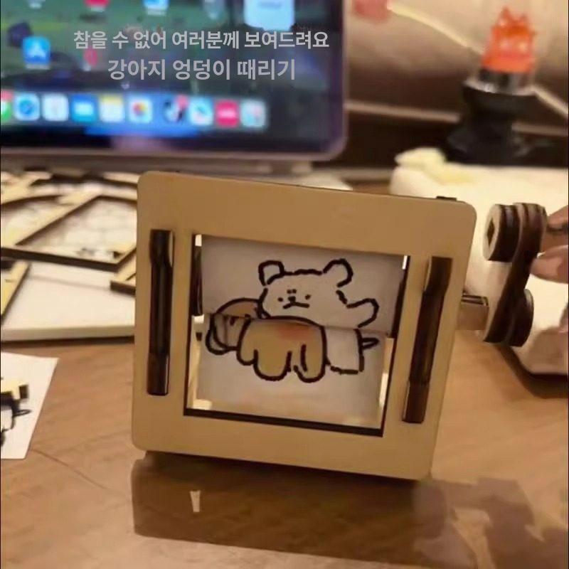 포토플립 박스 플립북 프레임 기념일 프러포즈 이벤트 스트라이프 강아지 흔들레 [1개] - 상세 이미지 5