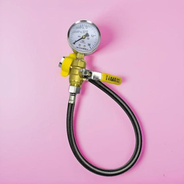 정밀 수족관 게이지 수압 측정기 실린더 수압계 테스트기 간이 기본형 표준게이지헤드+ 포함기본형게이지헤드 - 상품 이미지
