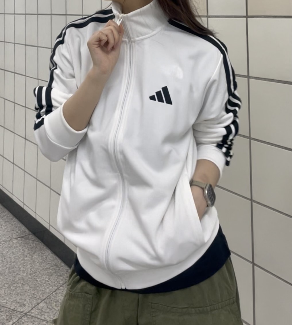 (백화점판) 아디다스 져지 남녀공용 삼선 클래식 레트로 트랙탑 자켓 화이트, 2XL - 상품 이미지