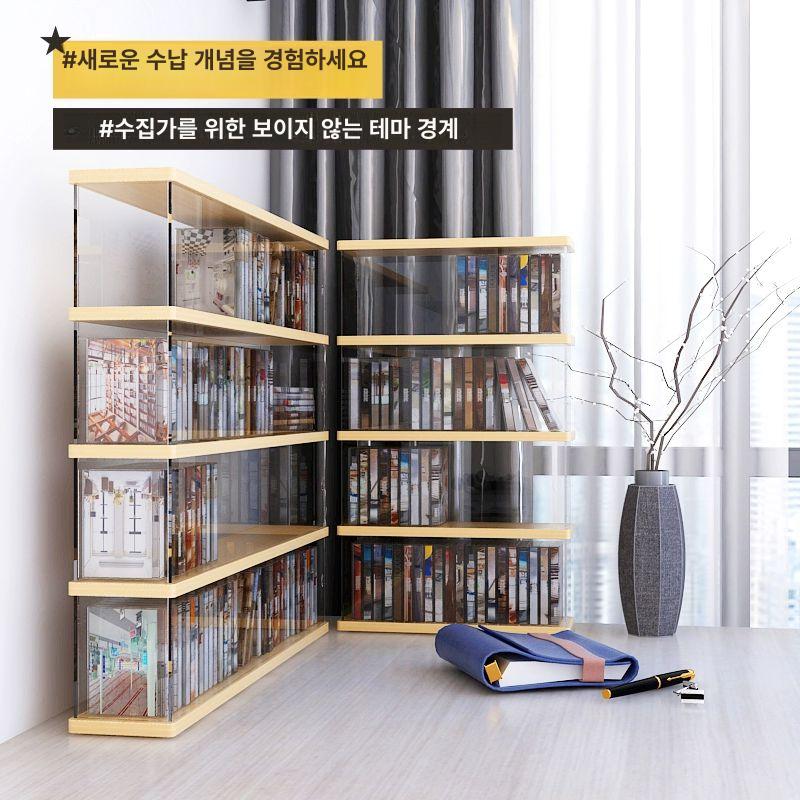 카세트 테이프 보관함 2단 아크릴 수납장 투명 랙 대형 4단 약 112개 - 상세 이미지 4
