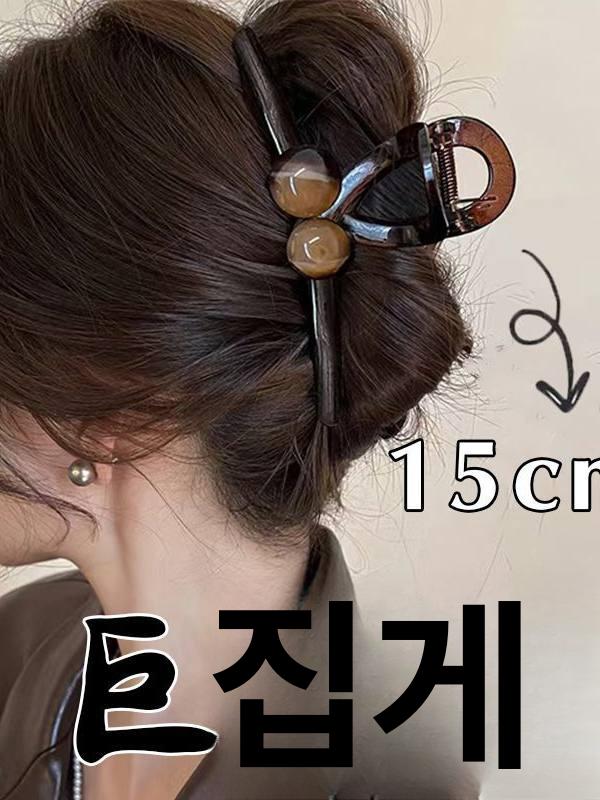 빅사이즈 집게핀 롱 헤어 클립 15cm 대형 클로 여성 핑크 하트 - 상세 이미지 4