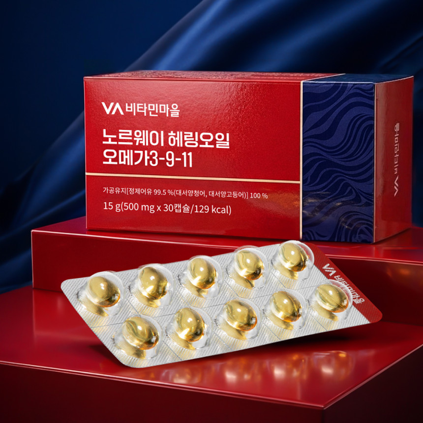 [3개월분] 비타민마을 노르웨이 Epax원료 rTG 알티지 헤링오일 오메가3-9-11 30캡슐, 3개