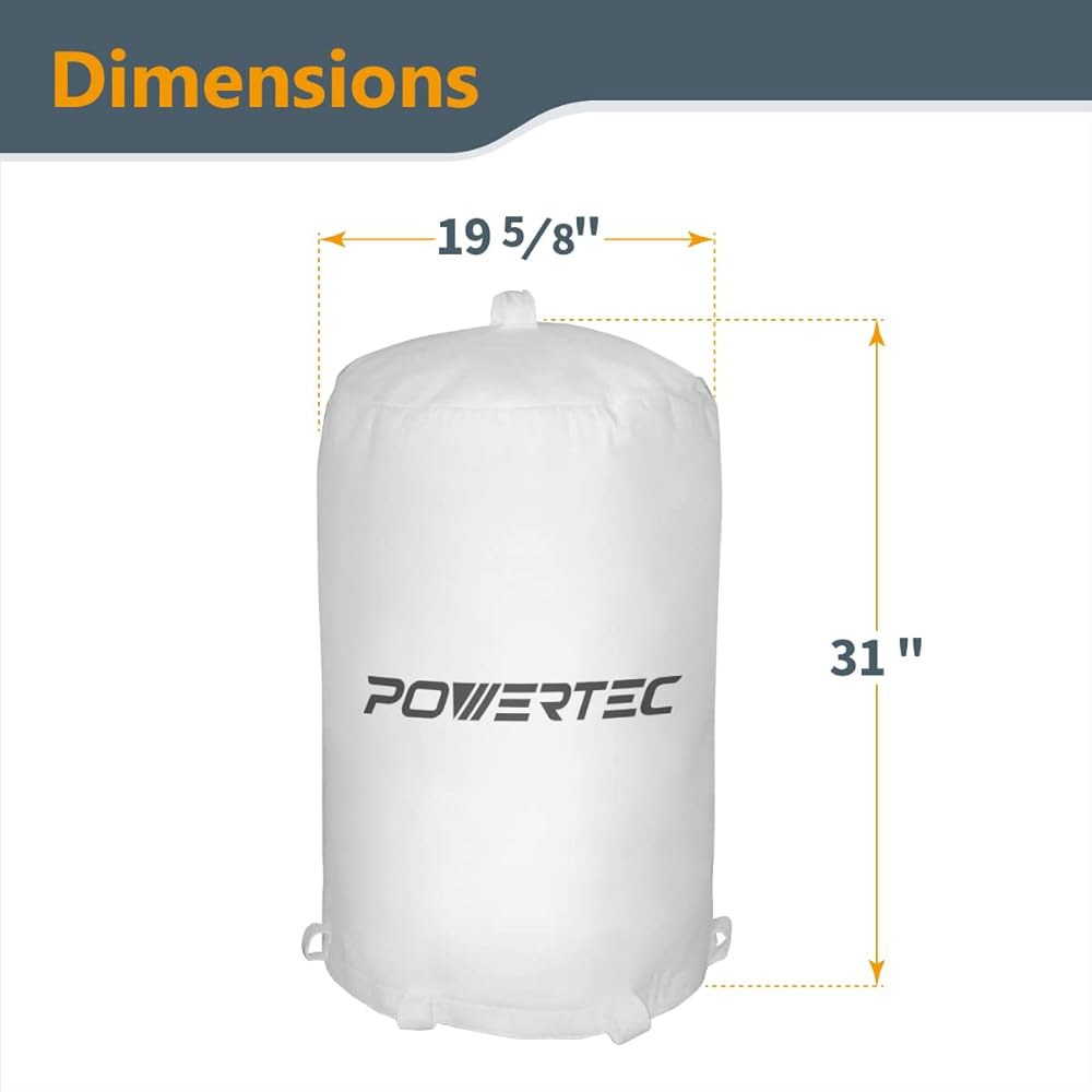 POWERTEC 70333 집진기 가방, 21인치 x 31인치, 1 마이크론 필터, JET, 그리즐리, 샵 폭스, 웬, 하버 프레이트, DC-1512용 - 상세 이미지 2