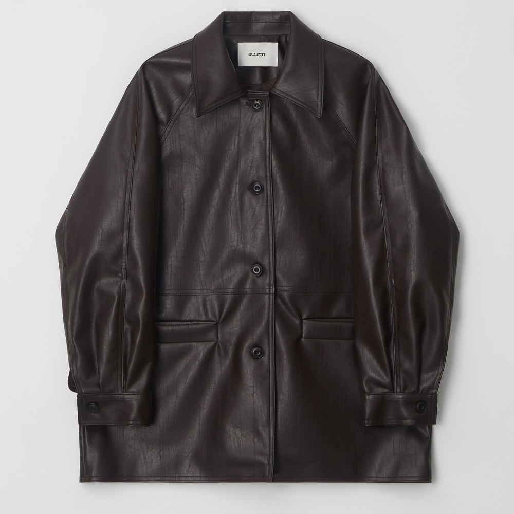 Vera Leather Half Coat_2Color - 상세 이미지 4