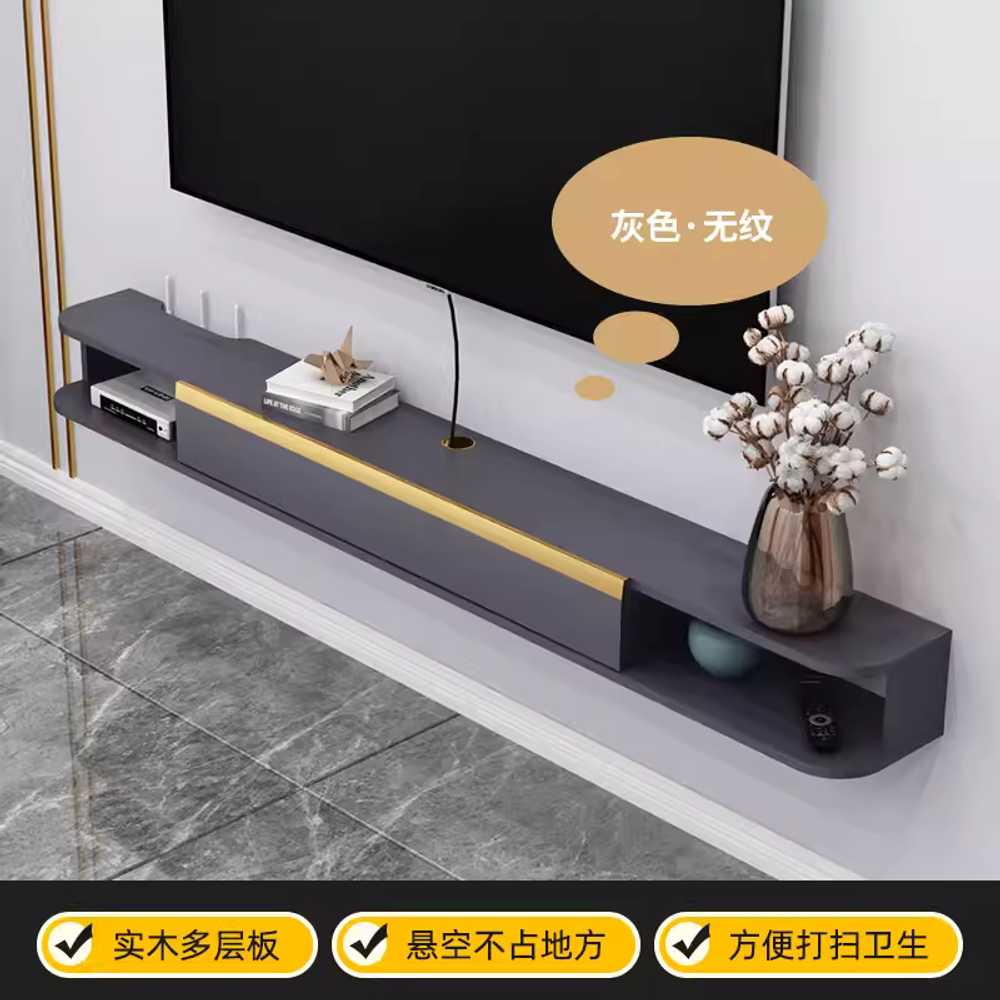 벽걸이 TV 다이 장선반 셋톱박스 받침대 모던 수납장 회색/1210x218x160mm 이미지 6