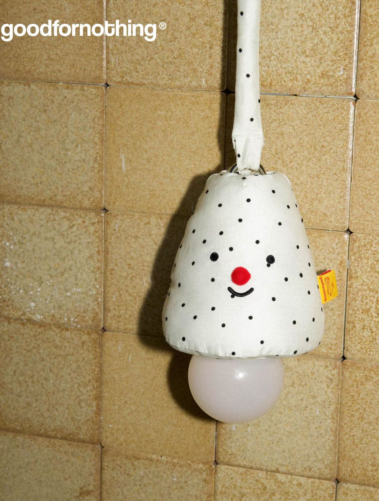 머쉬룸 LED 도트 귀여운 USB 램프 조명 충전식 화이트 A - 상품 이미지