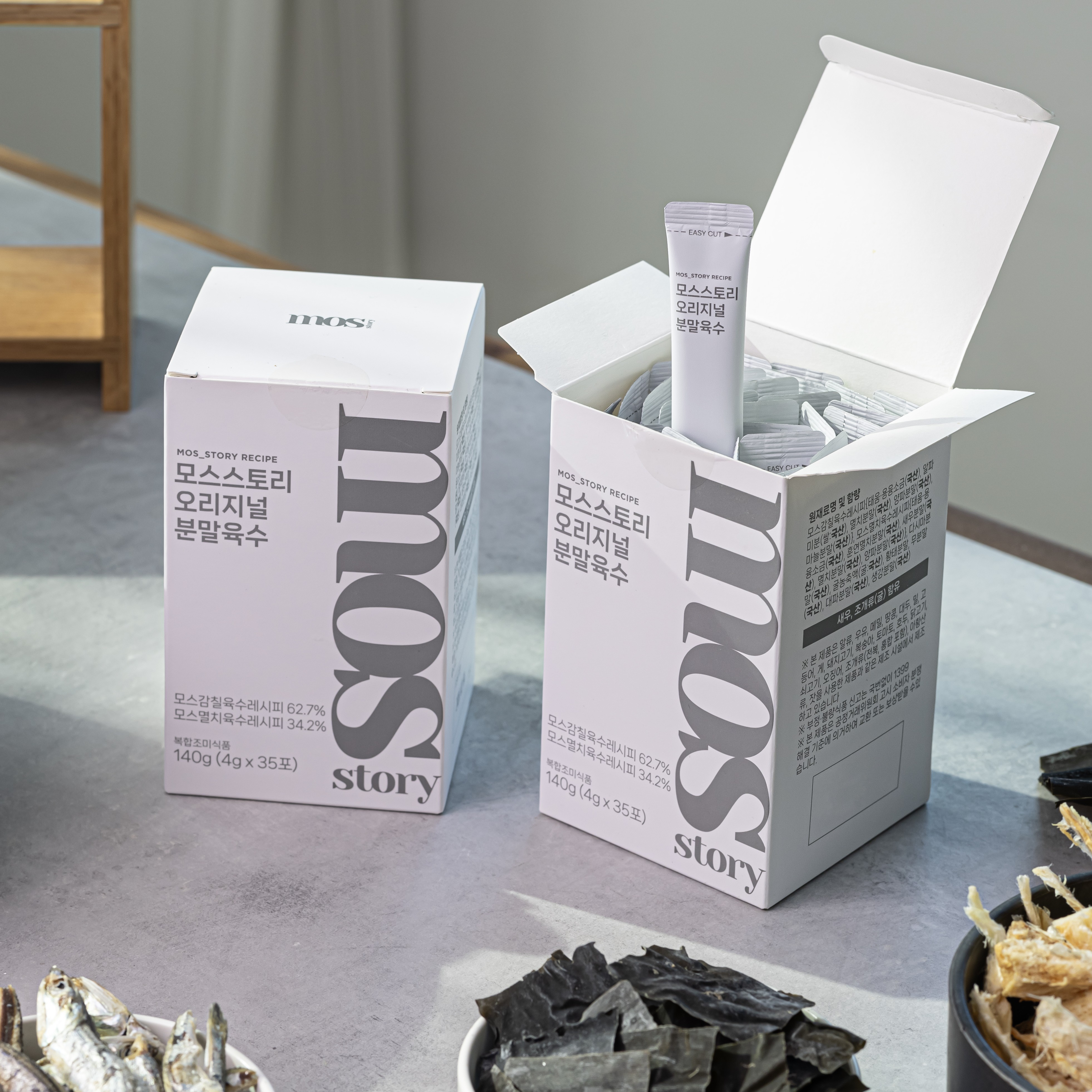 모스스토리 분말육수 오리지널 140g 가루 육수 만능 코인 분말 스틱 멸치 덱스트린 없는 상품 이미지