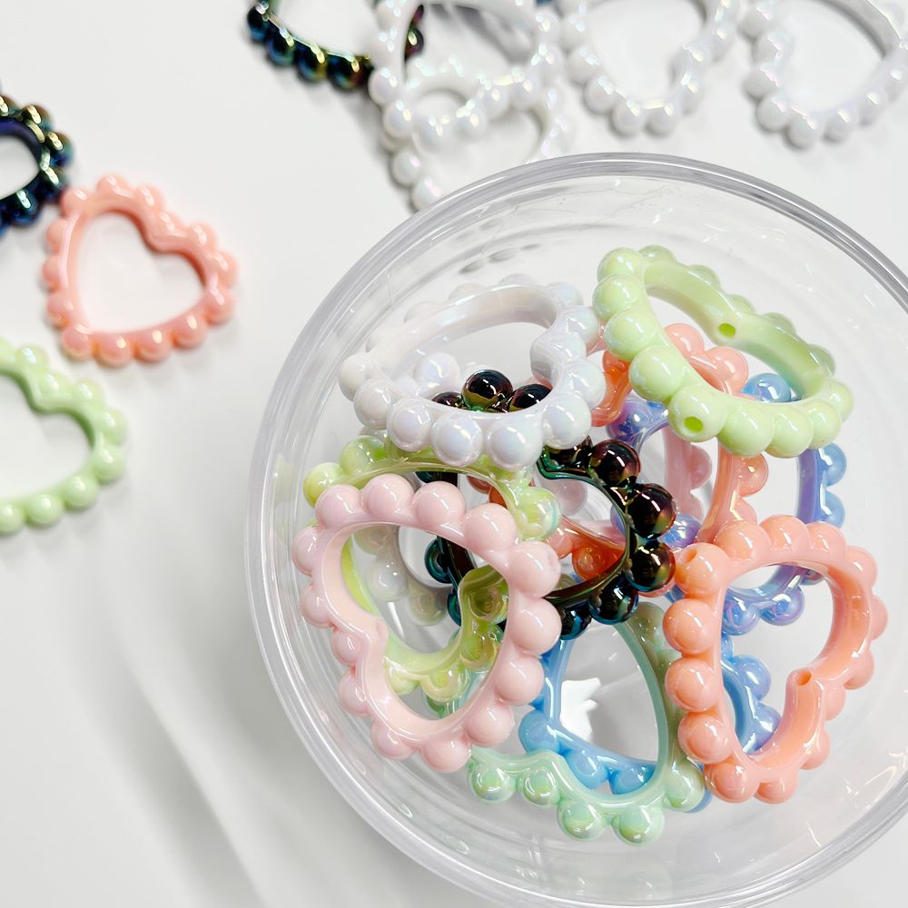 폼폼 하트 비즈 거꾸 빗꾸 볼꾸 볼펜 거울 빗 꾸미기 재료 만들기 키링 부자재 DIY - 상세 이미지 5