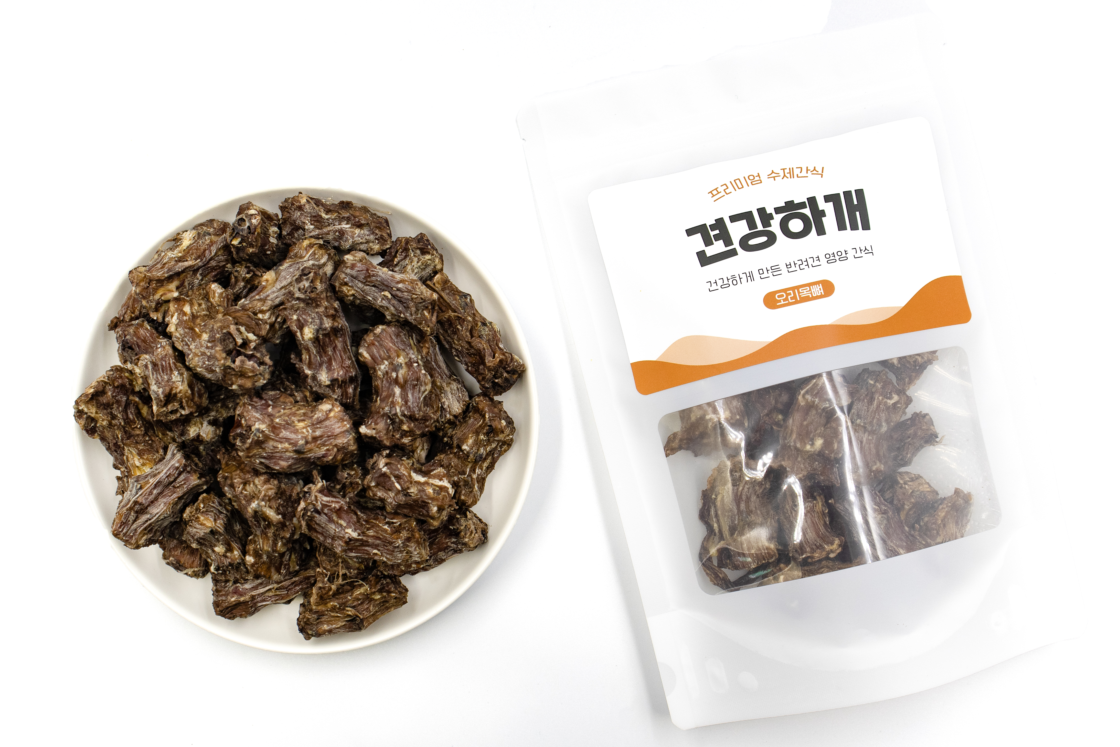 강아지 수제간식 국내산 오리목뼈 200g - 상품 이미지