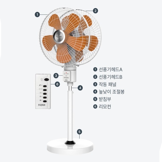 더블헤드선풍기 50cm 산업용 리모컨 360도회전 스탠드형 양면선풍기 이미지 6