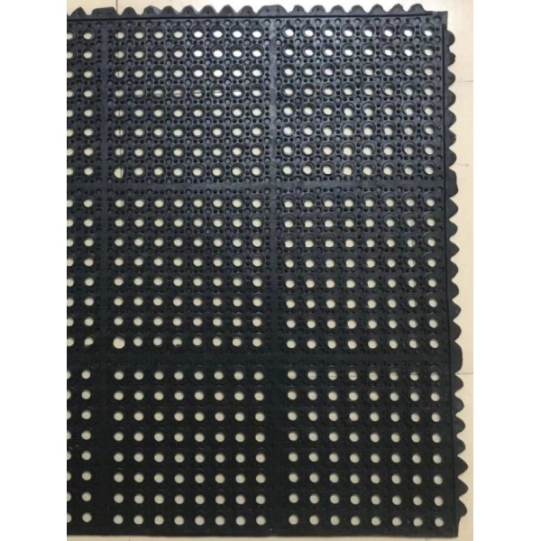 안전강화 미끄럼방지 블랙 수영장 욕실 사우나 흡착 벌집 타일 고무 60 x 90cm 구멍 있음 60 x 90cm 구멍 있음 블랙 - 상세 이미지 2