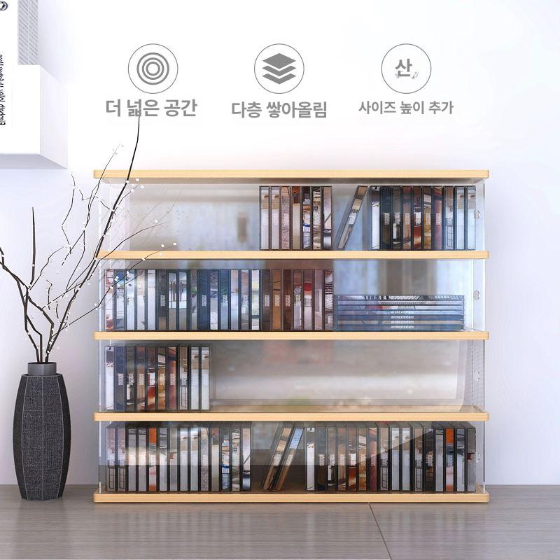 카세트 테이프 보관함 2단 아크릴 수납장 투명 랙 대형 4단 약 112개 - 상세 이미지 3