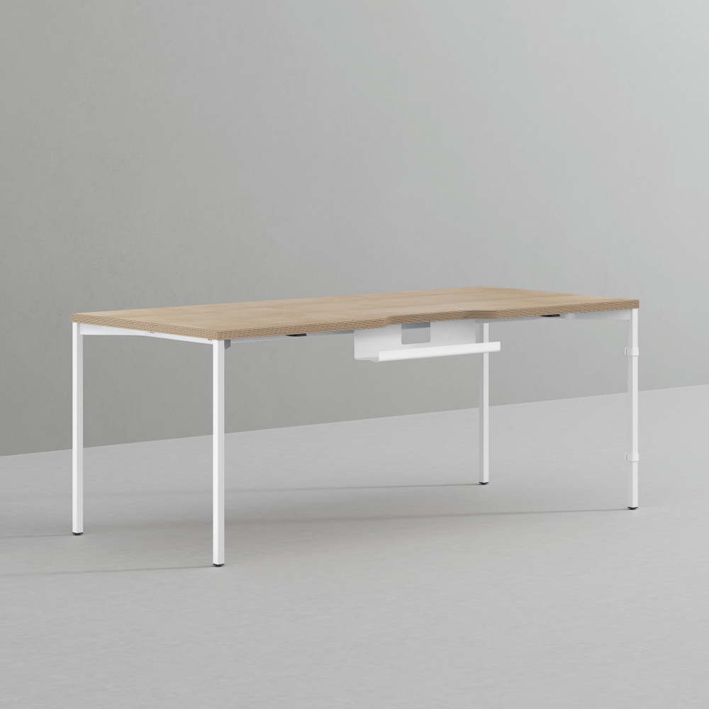 데스커 컴퓨터 책상 2.0 1800x800mm, 메이플+화이트 - 상품 이미지