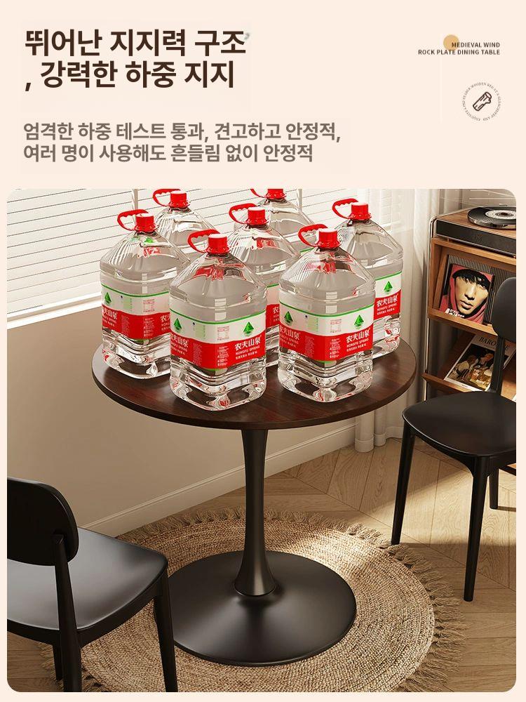 둥근식탁 북유럽 원형 원목 대형 인테리어 호두 원형테이블 심플 우드 - 상세 이미지 4