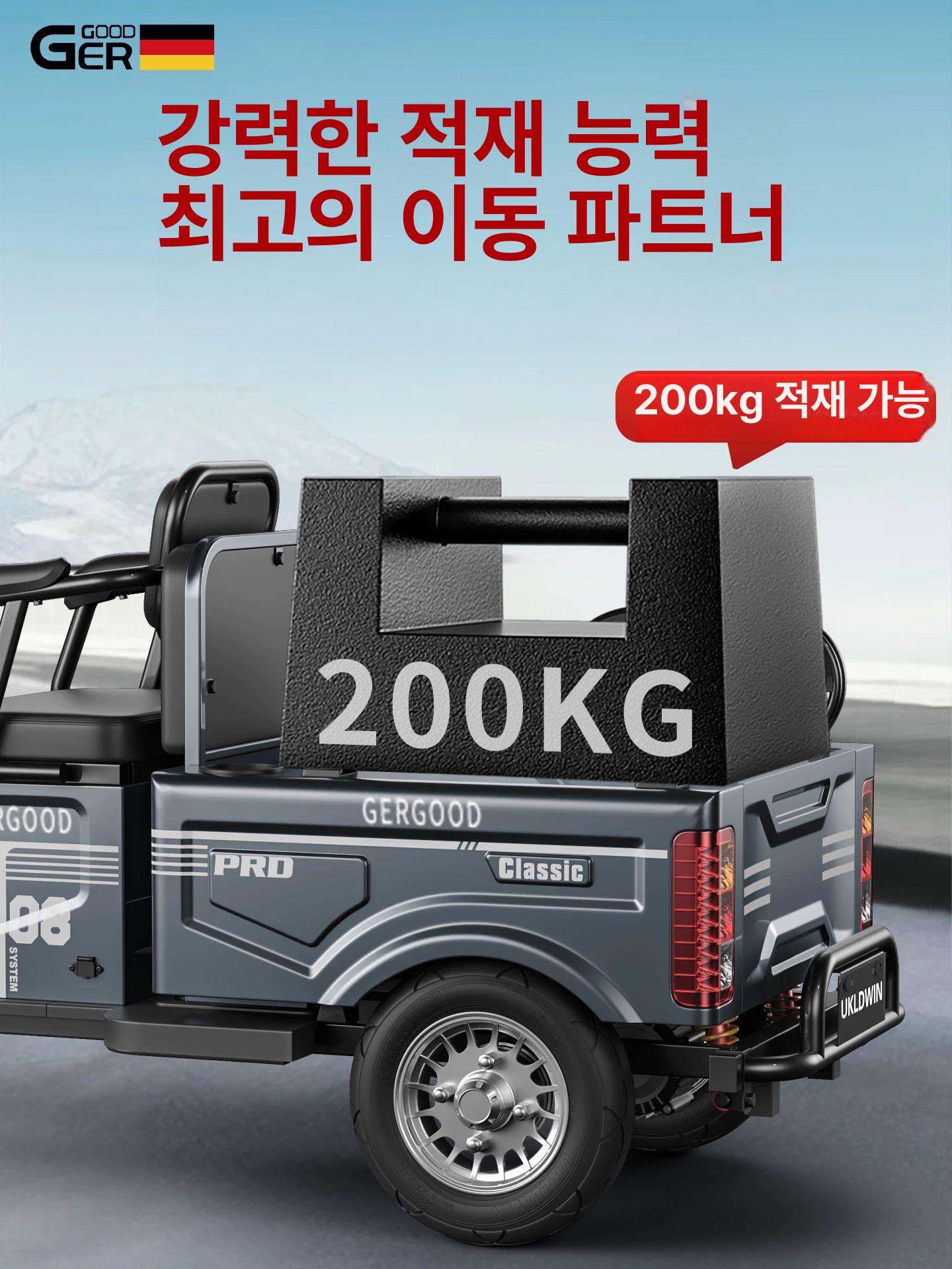 삼륜 스쿠터 노인 전기 어르신 3륜 전동차 180마일 1000W 72V 24A 72V 이상 - 상세 이미지 3