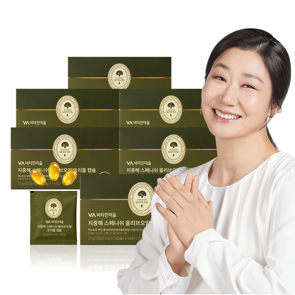 [출시특가/12주분] 비타민마을 지중해 스페니쉬 올리브오일 트리플 캡슐 3캡슐 14포, 6개 제품 이미지