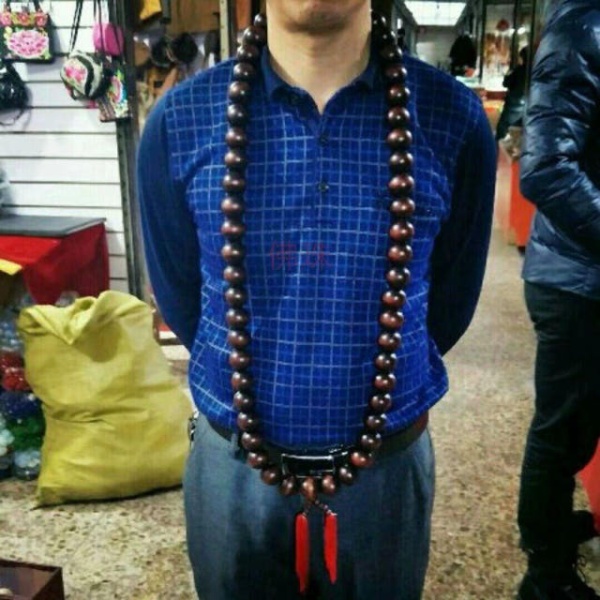 정품 염주 목걸이 대추목 묵주 승려 부처님 소원성취 로즈우드 48개 40mm 대형 복숭아나무 36개 30mm - 상세 이미지 2